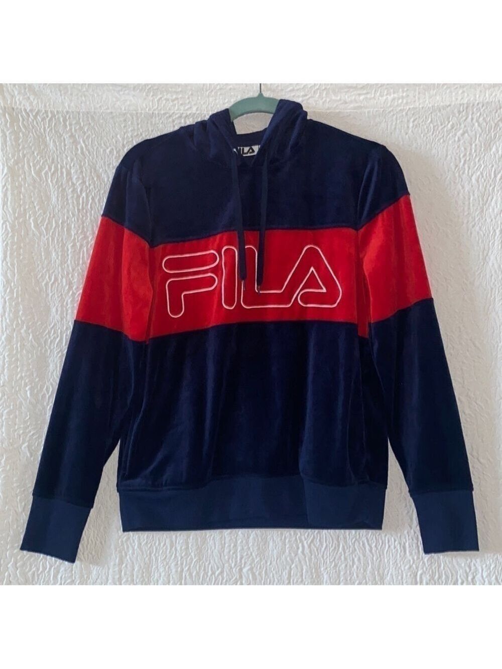 FILA Color Block Velour Hoodie